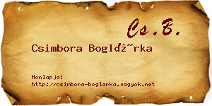 Csimbora Boglárka névjegykártya