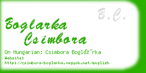 boglarka csimbora business card